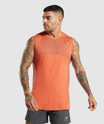 Podkoszulki Męskie Gymshark Apex Seamless Pomarańczowe Czarne Szare | PL 4017QMA